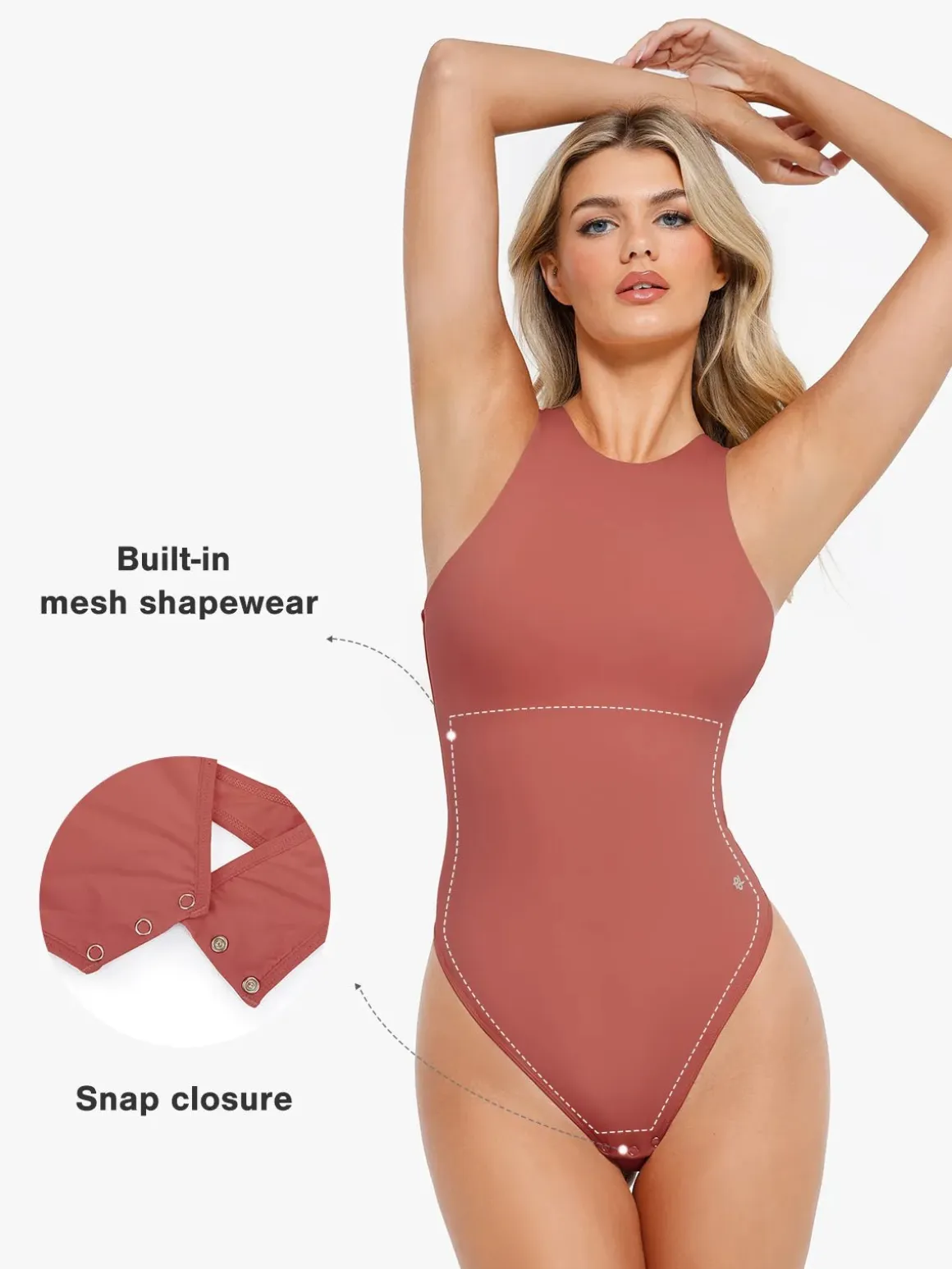 Shapewear Cloudsense Sleeveless Cutaway Round Neck Bodysuit
