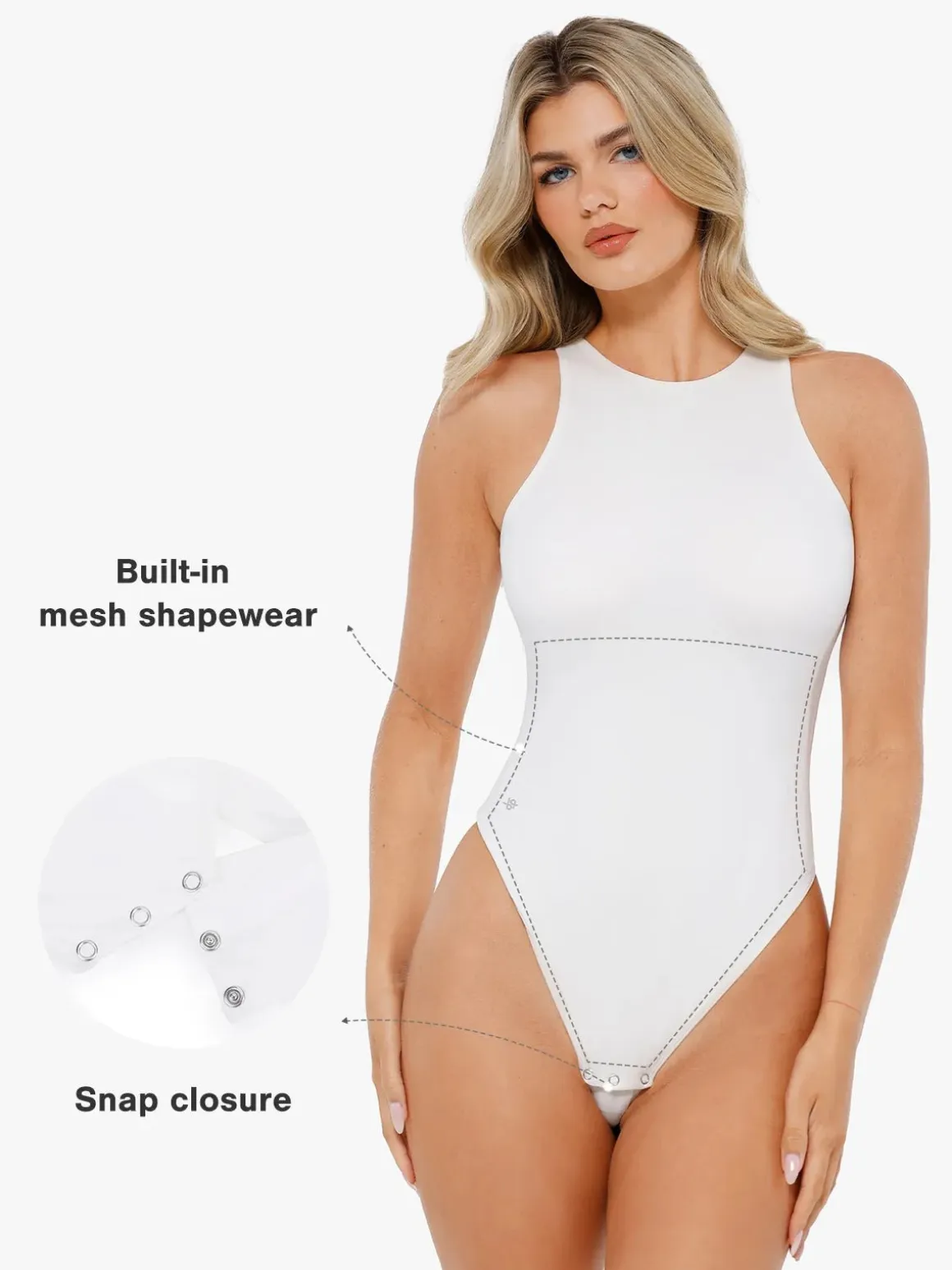 Shapewear Cloudsense Sleeveless Cutaway Round Neck Bodysuit
