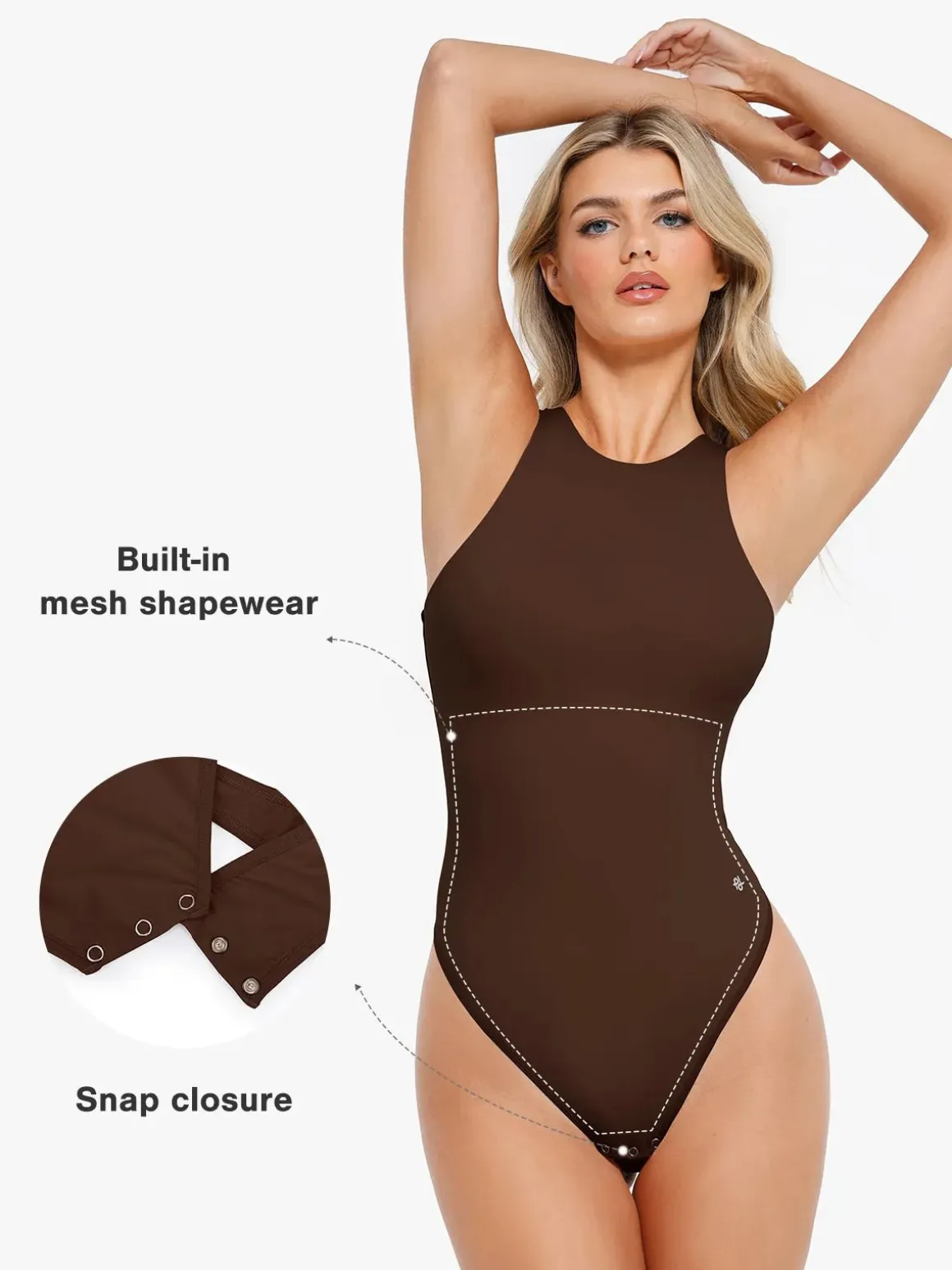Shapewear Cloudsense Sleeveless Cutaway Round Neck Bodysuit