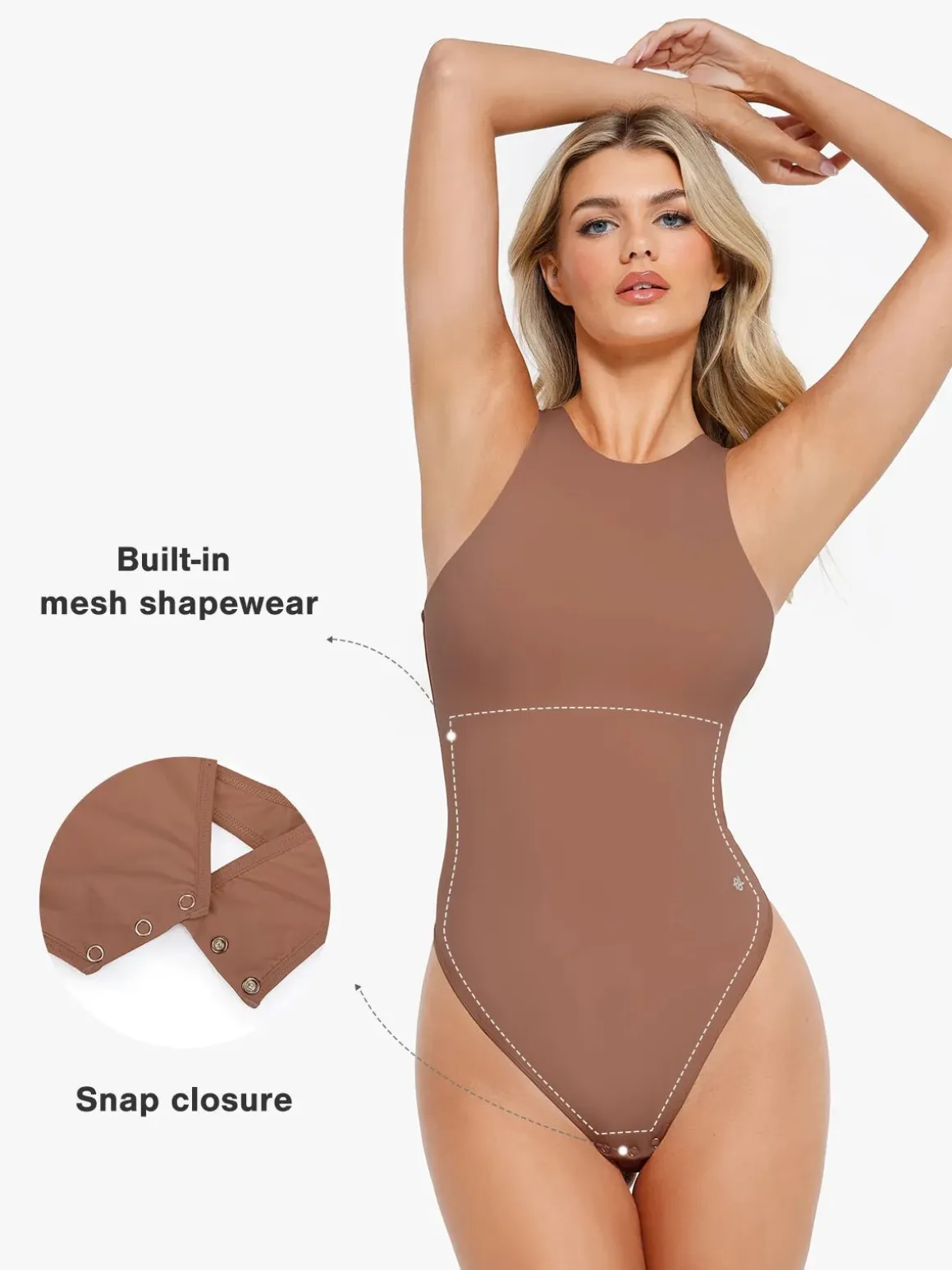Shapewear Cloudsense Sleeveless Cutaway Round Neck Bodysuit
