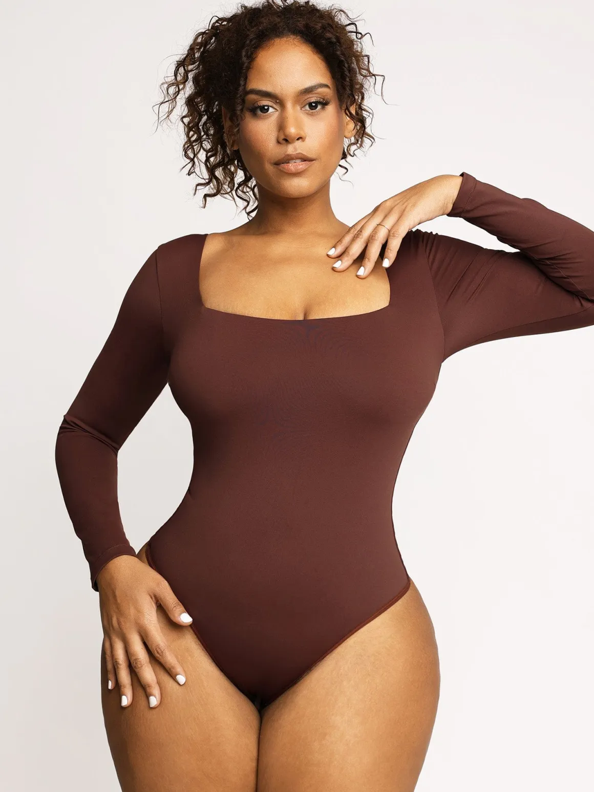 Shapewear Contour Long Sleeve Square Neck Bodysuit