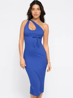 Shapewear Convertible Backless Halter Sculpting Midi Dress