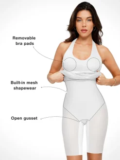 Shapewear Convertible Backless Halter Sculpting Midi Dress