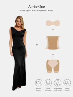 Shapewear Convertible Shine Sculpting Mermaid Dress