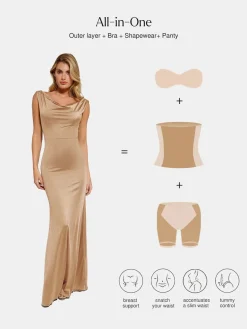 Shapewear Convertible Shine Sculpting Mermaid Dress