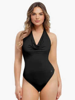 Shapewear Cowl Neck Halter Tummy Control Bodysuit