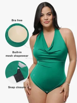 Shapewear Cowl Neck Halter Tummy Control Bodysuit