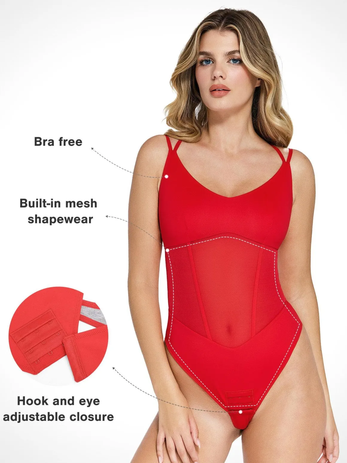 Shapewear Crisscross Back Illusion Mesh Sculpting Bodysuit