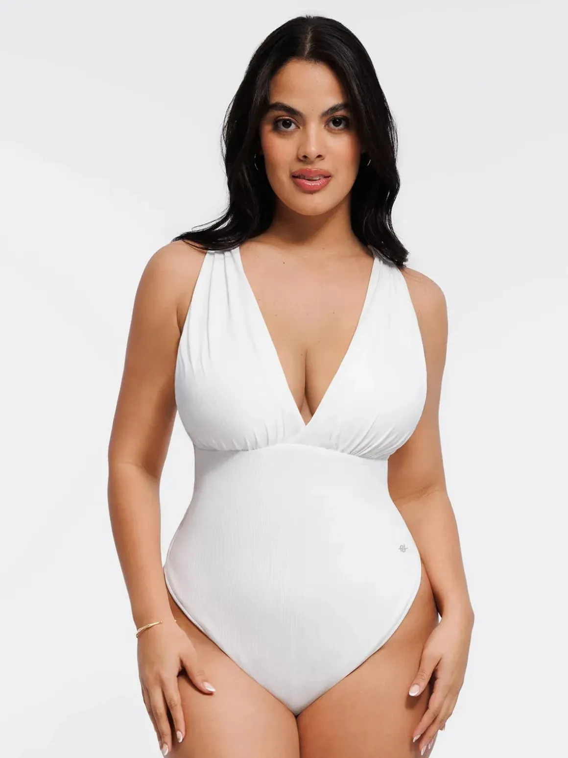 Shapewear Cross-Front Draped Halter Tummy Control Bodysuit