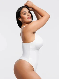 Shapewear Cross-Front Draped Halter Tummy Control Bodysuit