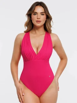 Shapewear Cross-Front Draped Halter Tummy Control Bodysuit