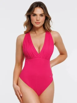 Shapewear Cross-Front Draped Halter Tummy Control Bodysuit