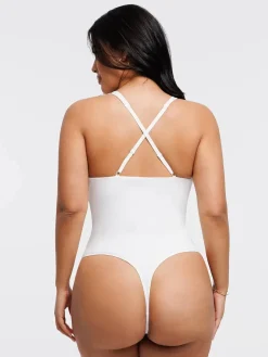 Shapewear Cross-Front Draped Halter Tummy Control Bodysuit