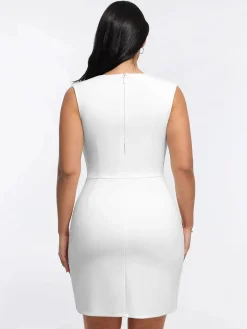 Shapewear Cut-in Square Neck Sculpting Midi Dress