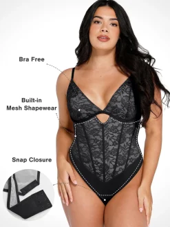 Shapewear Cutout Corset Hourglass Sculpting Lace Bodysuit