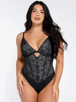 Shapewear Cutout Corset Hourglass Sculpting Lace Bodysuit