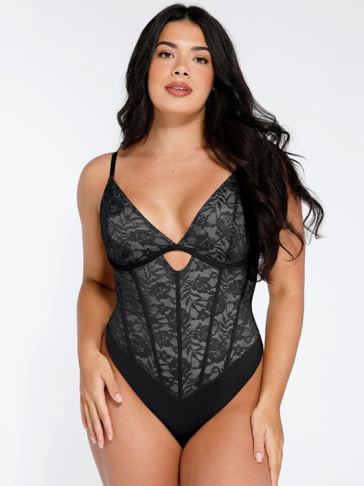Shapewear Cutout Corset Hourglass Sculpting Lace Bodysuit