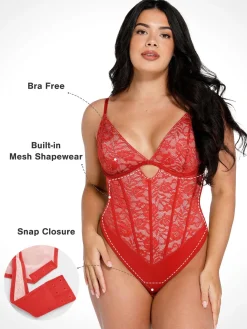 Shapewear Cutout Corset Hourglass Sculpting Lace Bodysuit