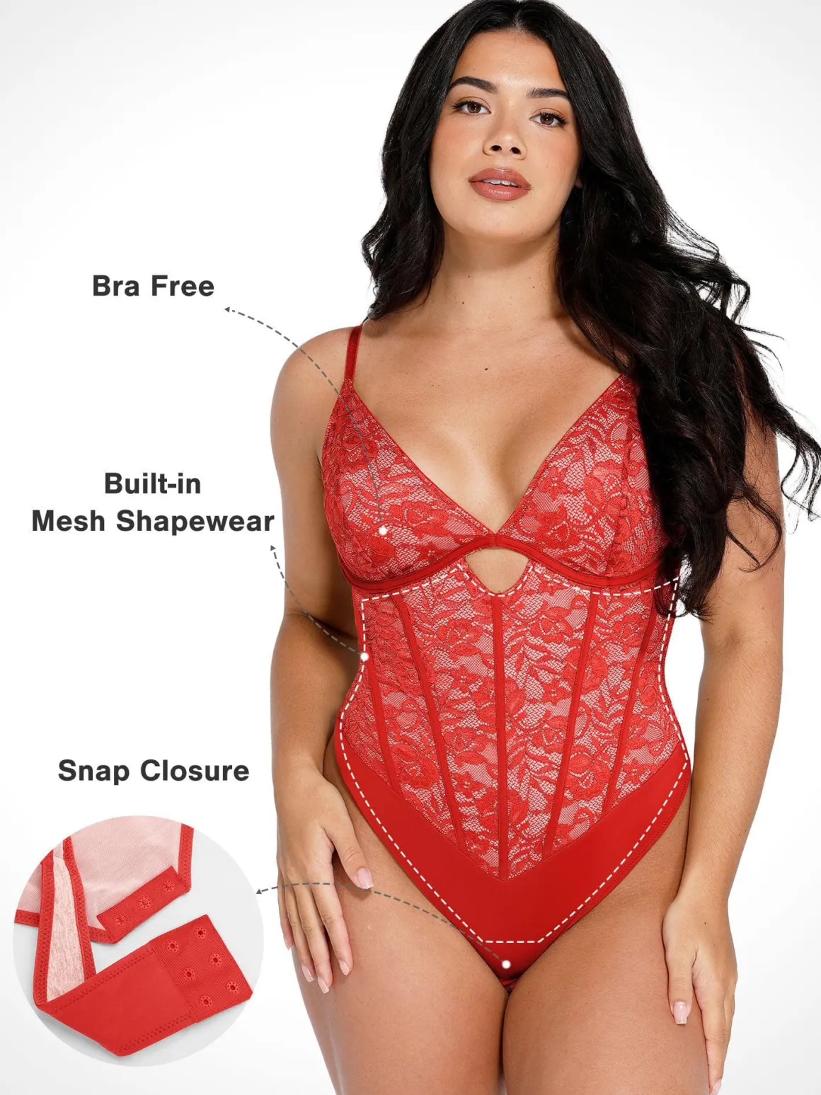 Shapewear Cutout Corset Hourglass Sculpting Lace Bodysuit