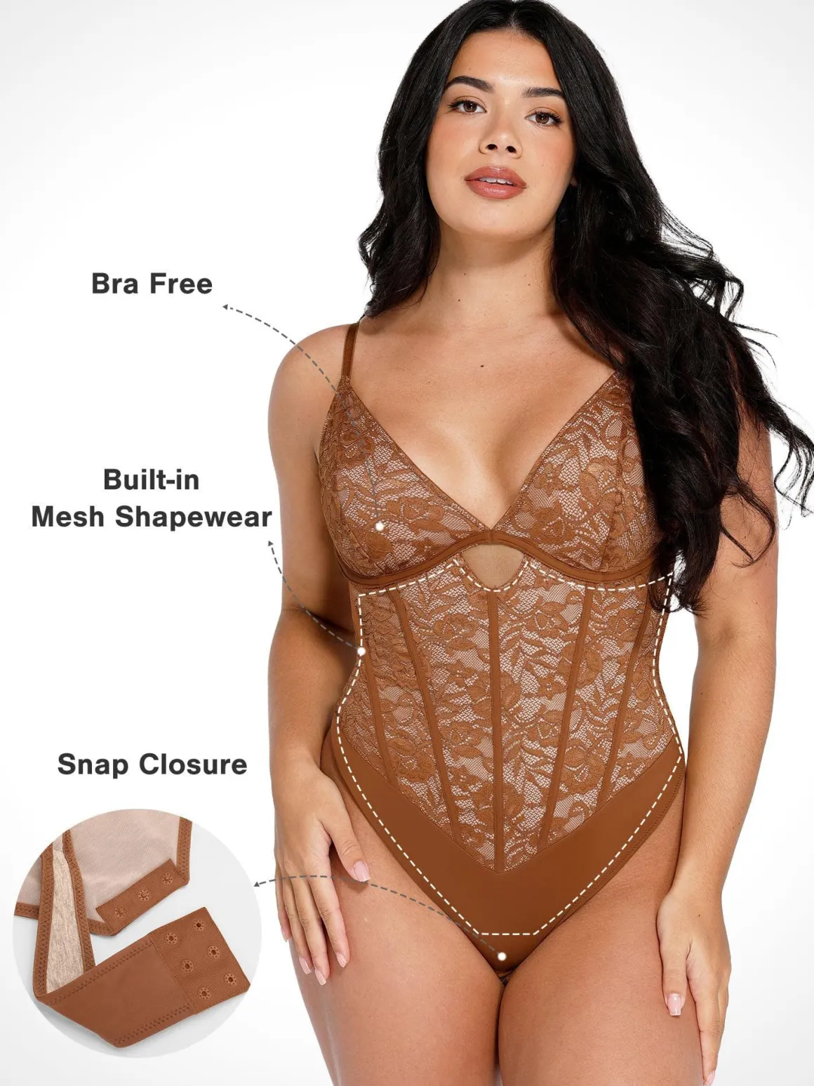 Shapewear Cutout Corset Hourglass Sculpting Lace Bodysuit