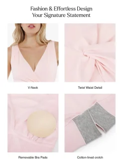 Shapewear Deep V-Neck Bias Twist Sculpting Mini Dress