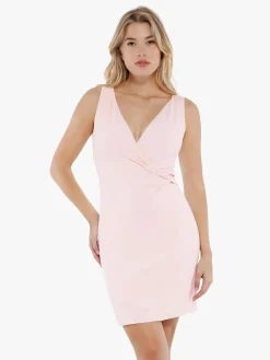 Shapewear Deep V-Neck Bias Twist Sculpting Mini Dress