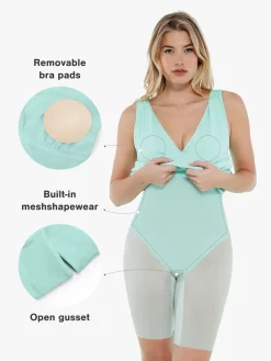 Shapewear Deep V-Neck Bias Twist Sculpting Mini Dress