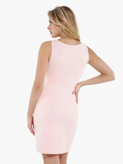 Shapewear Deep V-Neck Bias Twist Sculpting Mini Dress