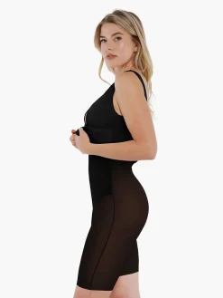 Shapewear Deep V-Neck Bias Twist Sculpting Mini Dress