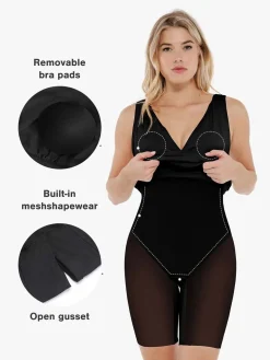 Shapewear Deep V-Neck Bias Twist Sculpting Mini Dress