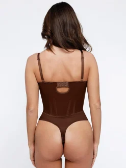 Shapewear Deep V-Neck Hourglass Thong Bodysuit