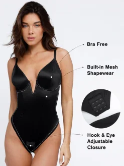 Shapewear Deep V-Neck Hourglass Thong Bodysuit