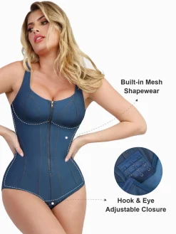 Shapewear Denim Sculpting Dress or Bodysuit or Jumpsuit