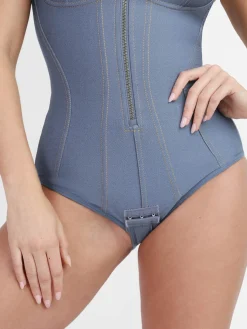 Shapewear Denim Tummy Control Corset Bodysuit