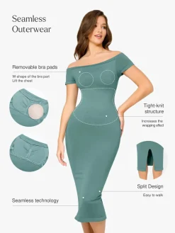 Shapewear Eco-Friendly Off Shoulder Seamless Dress