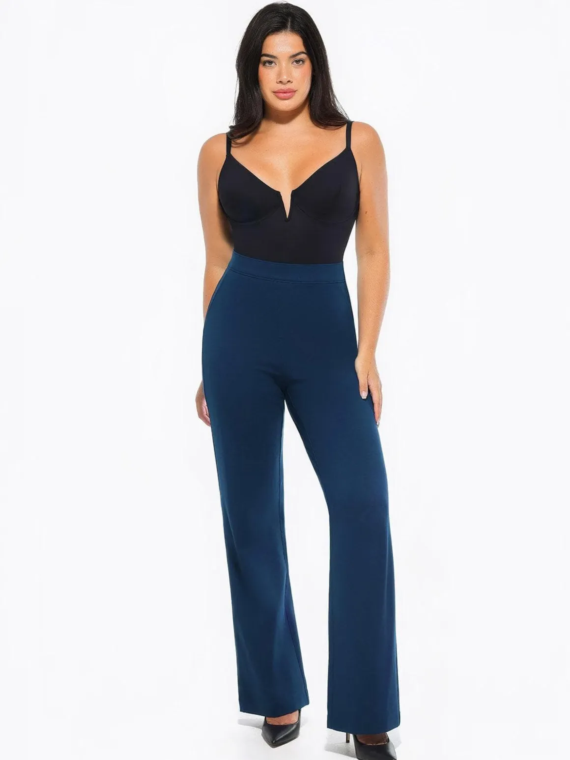 Shapewear Executive High Waisted Wide-Leg Ponte Pants