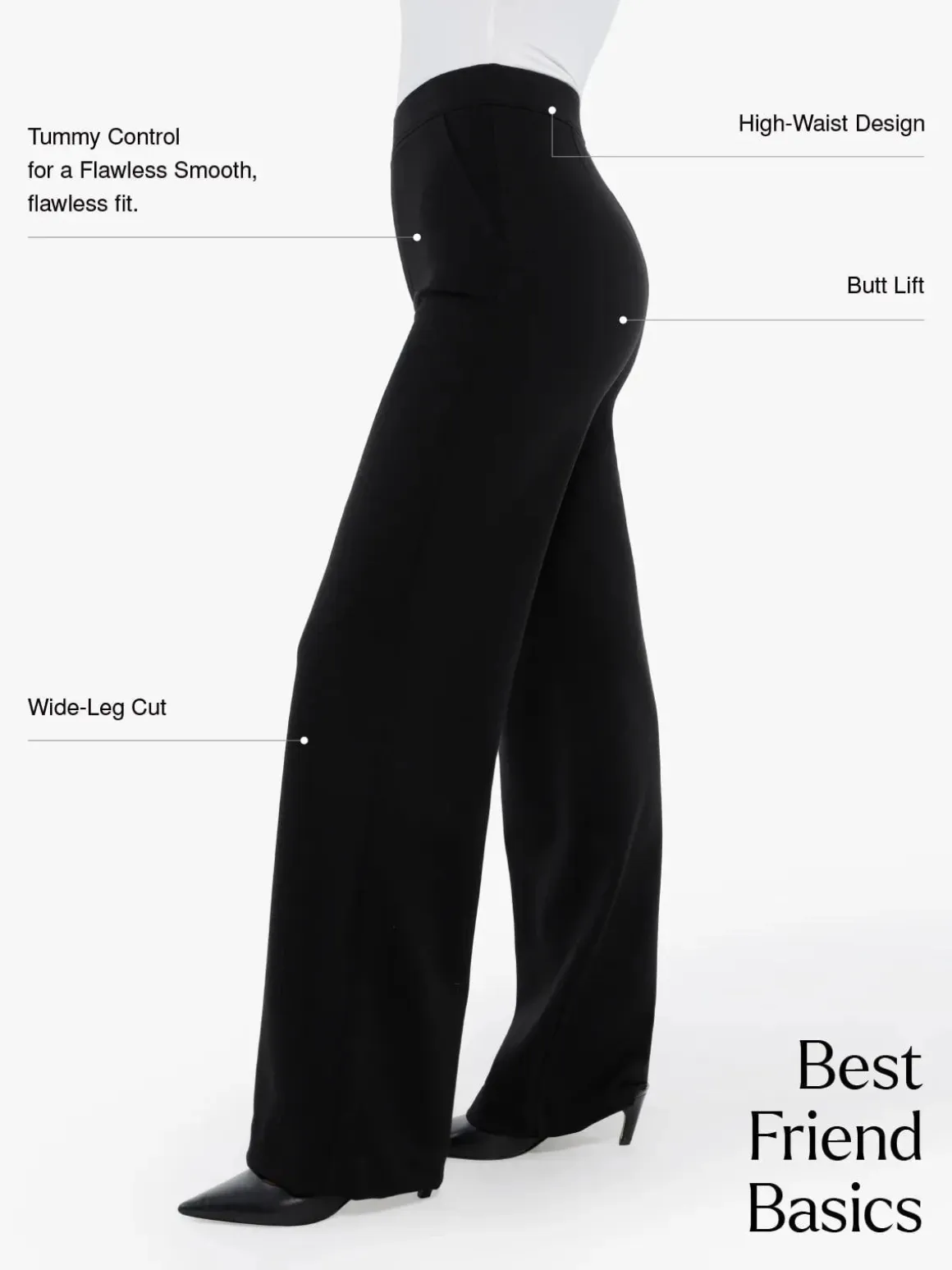 Shapewear Executive High Waisted Wide-Leg Ponte Pants