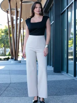 Shapewear Executive High Waisted Wide-Leg Ponte Pants