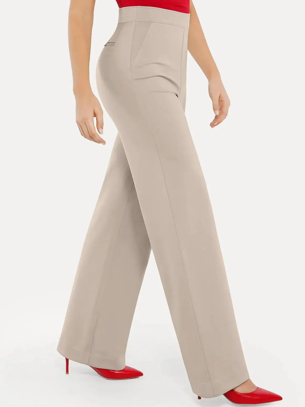 Shapewear Executive High Waisted Wide-Leg Ponte Pants