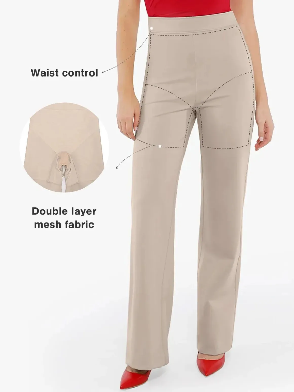 Shapewear Executive High Waisted Wide-Leg Ponte Pants