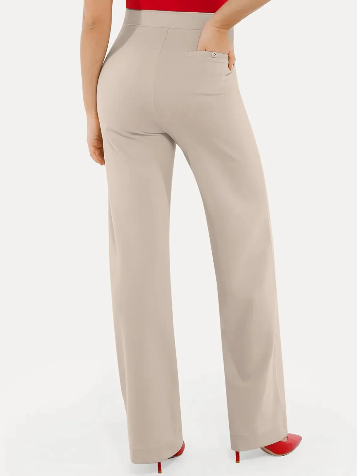 Shapewear Executive High Waisted Wide-Leg Ponte Pants