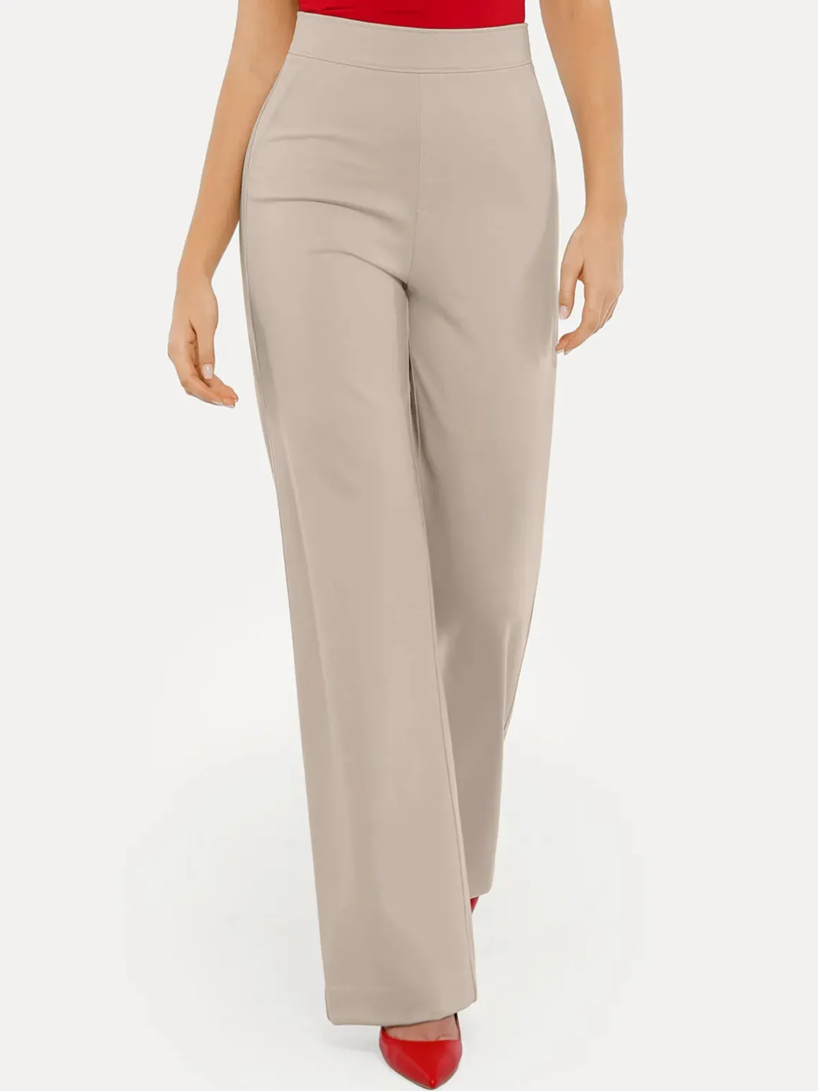 Shapewear Executive High Waisted Wide-Leg Ponte Pants