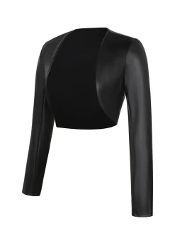 Shapewear Faux Leather Corset Midi Dress Bolero Jacket Set