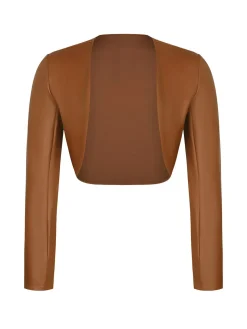 Shapewear Faux Leather Corset Midi Dress Bolero Jacket Set