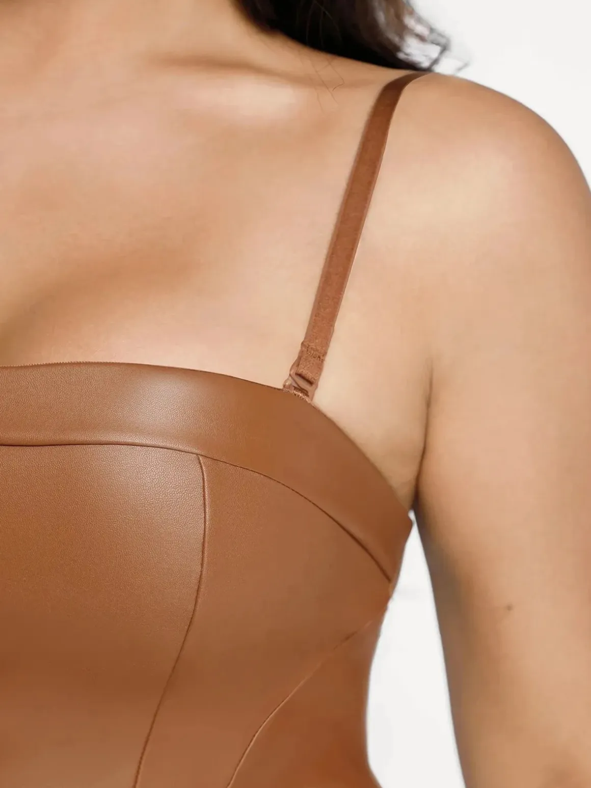 Shapewear Faux Leather Corset Bodice Slimming Jumpsuit