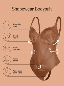 Shapewear Faux Leather Hourglass Corset Bodysuit