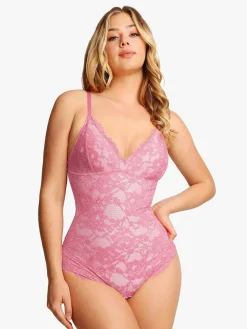 Shapewear Firm Control Smoothing Full Lace Thong Bodysuit