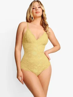 Shapewear Firm Control Smoothing Full Lace Thong Bodysuit