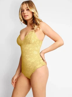 Shapewear Firm Control Smoothing Full Lace Thong Bodysuit