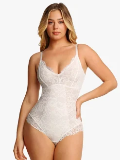 Shapewear Firm Control Smoothing Full Lace Thong Bodysuit